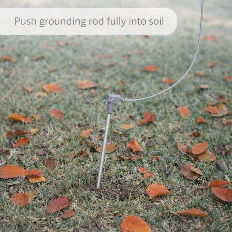 GroundLuxe Grounding Rod for Earthing – 40ft Conductive Cord & Ground Stake – Use Outdoors for Grounding Mats, Sheets, Pillowcases, and Earthing Products – Easy Plug-in Kit - Image 4